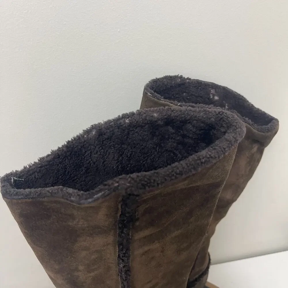 Patagonia Scamperdown Boots Women 9.5 Brown Suede Polartec‎ Thinsulate Warm